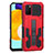 Funda Bumper Silicona y Plastico Mate Carcasa con Soporte ZJ1 para Samsung Galaxy A02s Rojo