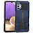 Funda Bumper Silicona y Plastico Mate Carcasa con Soporte ZJ1 para Samsung Galaxy M32 5G Azul