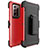Funda Bumper Silicona y Plastico Mate Carcasa N04 para Samsung Galaxy Note 20 Ultra 5G Rojo