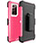 Funda Bumper Silicona y Plastico Mate Carcasa N04 para Samsung Galaxy Note 20 Ultra 5G Rosa Roja