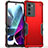 Funda Bumper Silicona y Plastico Mate Carcasa para Motorola Moto G200 5G Rojo