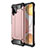 Funda Bumper Silicona y Plastico Mate Carcasa para Samsung Galaxy A42 5G Oro Rosa
