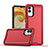 Funda Bumper Silicona y Plastico Mate Carcasa QW1 para Samsung Galaxy M04 Rojo
