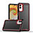 Funda Bumper Silicona y Plastico Mate Carcasa QW1 para Samsung Galaxy M04 Rojo y Negro