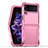 Funda Bumper Silicona y Plastico Mate Carcasa QW1 para Samsung Galaxy Z Flip4 5G Oro Rosa