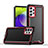 Funda Bumper Silicona y Plastico Mate Carcasa QW2 para Samsung Galaxy A52s 5G Rojo y Negro