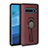 Funda Bumper Silicona y Plastico Mate Carcasa R01 para Samsung Galaxy S10 Plus Rojo Rosa