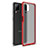 Funda Bumper Silicona y Plastico Mate Carcasa U01 para Samsung Galaxy A12 Rojo