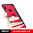 Funda Bumper Silicona y Plastico Mate con Anillo de dedo Soporte para Huawei P Smart+ Plus Rojo
