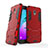 Funda Bumper Silicona y Plastico Mate con Soporte para Samsung Galaxy Amp Prime 3 Rojo
