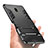 Funda Bumper Silicona y Plastico Mate con Soporte para Samsung Galaxy J7 Pro Negro
