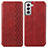 Funda de Cuero Cartera con Soporte Carcasa A01D para Samsung Galaxy S21 5G Rojo