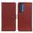 Funda de Cuero Cartera con Soporte Carcasa A03D para Motorola Moto Edge (2021) 5G Marron