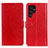 Funda de Cuero Cartera con Soporte Carcasa A03D para Samsung Galaxy S22 Ultra 5G Rojo