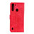 Funda de Cuero Cartera con Soporte Carcasa A04D para Motorola Moto One Fusion Rojo