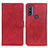 Funda de Cuero Cartera con Soporte Carcasa A05D para Motorola Moto G Pure Rojo