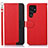 Funda de Cuero Cartera con Soporte Carcasa A05D para Samsung Galaxy S21 Ultra 5G Rojo