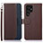 Funda de Cuero Cartera con Soporte Carcasa A05D para Samsung Galaxy S22 Ultra 5G Marron