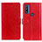Funda de Cuero Cartera con Soporte Carcasa A06D para Motorola Moto G Pure Rojo