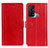 Funda de Cuero Cartera con Soporte Carcasa A06D para Oppo Reno5 A Rojo