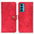 Funda de Cuero Cartera con Soporte Carcasa A07D para Motorola Moto Edge Lite 5G Rojo