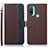 Funda de Cuero Cartera con Soporte Carcasa A09D para Motorola Moto E20 Marron