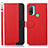 Funda de Cuero Cartera con Soporte Carcasa A09D para Motorola Moto E30 Rojo