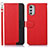 Funda de Cuero Cartera con Soporte Carcasa A09D para Motorola Moto E32 Rojo