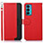 Funda de Cuero Cartera con Soporte Carcasa A09D para Motorola Moto Edge 20 5G Rojo