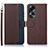 Funda de Cuero Cartera con Soporte Carcasa A09D para Oppo A58 5G Marron