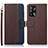 Funda de Cuero Cartera con Soporte Carcasa A09D para Oppo F19 Marron