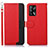 Funda de Cuero Cartera con Soporte Carcasa A09D para Oppo F19s Rojo