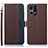 Funda de Cuero Cartera con Soporte Carcasa A09D para Oppo Reno7 4G Marron