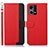 Funda de Cuero Cartera con Soporte Carcasa A09D para Oppo Reno7 4G Rojo