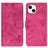 Funda de Cuero Cartera con Soporte Carcasa A10 para Apple iPhone 14 Plus Rosa Roja