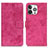 Funda de Cuero Cartera con Soporte Carcasa A10 para Apple iPhone 14 Pro Max Rosa Roja