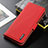 Funda de Cuero Cartera con Soporte Carcasa B01H para Vivo Y12s Rojo