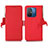 Funda de Cuero Cartera con Soporte Carcasa B01H para Xiaomi Poco C55 Rojo