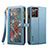 Funda de Cuero Cartera con Soporte Carcasa B02S para Samsung Galaxy Note 20 5G Azul