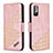 Funda de Cuero Cartera con Soporte Carcasa B03F para Xiaomi Redmi Note 10T 5G Oro Rosa