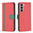 Funda de Cuero Cartera con Soporte Carcasa B04F para Motorola Moto Edge S30 5G Rojo