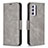 Funda de Cuero Cartera con Soporte Carcasa B04F para Samsung Galaxy A82 5G Gris