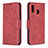 Funda de Cuero Cartera con Soporte Carcasa B04F para Samsung Galaxy M10S Rojo