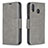 Funda de Cuero Cartera con Soporte Carcasa B04F para Samsung Galaxy M20 Gris