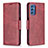 Funda de Cuero Cartera con Soporte Carcasa B04F para Samsung Galaxy M52 5G Rojo