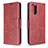 Funda de Cuero Cartera con Soporte Carcasa B04F para Samsung Galaxy S20 5G Rojo