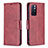 Funda de Cuero Cartera con Soporte Carcasa B04F para Xiaomi Poco M4 Pro 5G Rojo