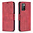 Funda de Cuero Cartera con Soporte Carcasa B04F para Xiaomi Redmi 10 4G Rojo