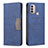 Funda de Cuero Cartera con Soporte Carcasa B06F para Motorola Moto E20 Azul