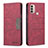 Funda de Cuero Cartera con Soporte Carcasa B06F para Motorola Moto E30 Rojo